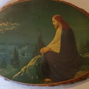 "Jesus Sitting on a rock" Vintage picture